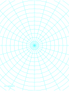 Printable Polar Graph Paper with 15 degree angles and 1/2-inch radials on letter-sized paper