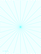 Printable Polar Graph Paper with 15 degree angles and 1/4-inch radials on letter-sized paper