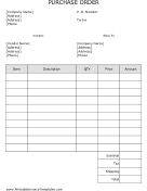 Purchase Order Template