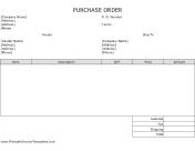 Purchase Order (Unlined) Template