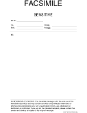 Sensitive Information fax cover sheet