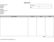 Service Invoice (Unlined) Template