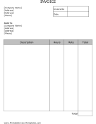 Service Invoice (Unlined) Template