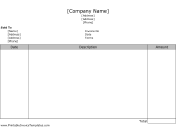 Simple Invoice (Unlined) Template