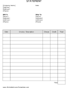 Billing Statement Template