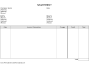 Billing Statement (Unlined) Template