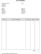 Billing Statement (Unlined) Template