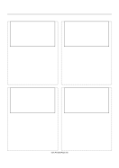 Printable Storyboard with 2x2 grid of 16:9 (widescreen) screens on A4 paper