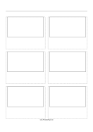 Printable Storyboard with 2x3 grid of 16:9 (widescreen) screens on A4 paper