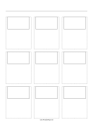 Printable Storyboard with 3x3 grid of 16:9 (widescreen) screens on A4 paper