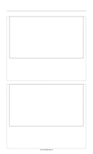 Printable Storyboard with 1x2 grid of 16:9 (widescreen) screens on legal paper