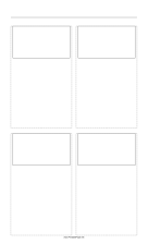 Printable Storyboard with 2x2 grid of 16:9 (widescreen) screens on legal paper