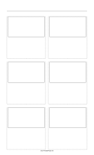 Printable Storyboard with 2x3 grid of 16:9 (widescreen) screens on legal paper