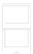 Printable Storyboard with 1x2 grid of 4:3 (full screen) screens on legal paper