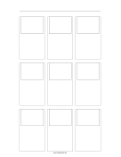 Printable Storyboard with 3x3 grid of 4:3 (full screen) screens on legal paper