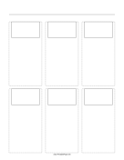 Printable Storyboard with 3x2 grid of 16:9 (widescreen) screens on letter paper