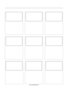 Printable Storyboard with 3x3 grid of 16:9 (widescreen) screens on letter paper