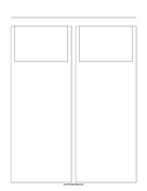 Printable Storyboard with 2x1 grid of 3:2 (35mm photo) screens on letter paper