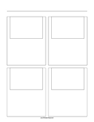 Printable Storyboard with 2x2 grid of 3:2 (35mm photo) screens on letter paper