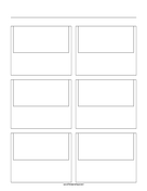 Printable Storyboard with 2x3 grid of 3:2 (35mm photo) screens on letter paper