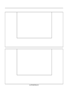 Printable Storyboard with 1x2 grid of 4:3 (full screen) screens on letter paper