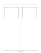 Printable Storyboard with 2x1 grid of 4:3 (full screen) screens on letter paper