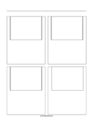 Printable Storyboard with 2x2 grid of 4:3 (full screen) screens on letter paper