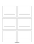 Printable Storyboard with 2x3 grid of 4:3 (full screen) screens on letter paper