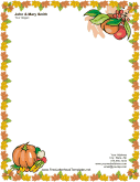 Thanksgiving Letterhead with Pumpkin Letterhead