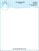 Winter Snowman stationery design